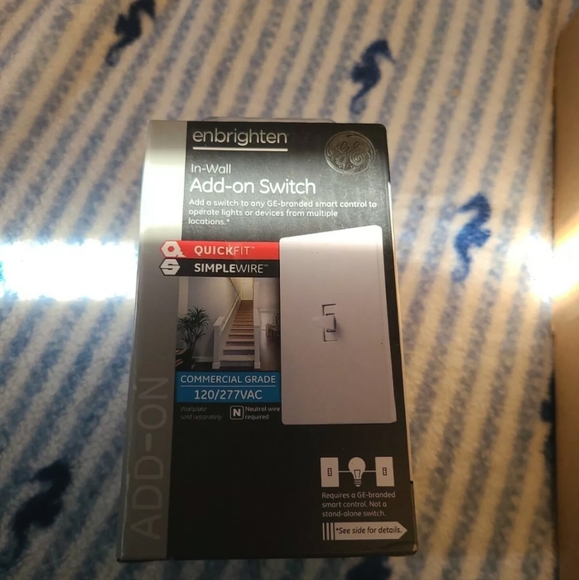 GE Enbrighten Add-On Switch With QuickFit And SimpleWire, Toggle, White - NEW - Picture 1 of 4